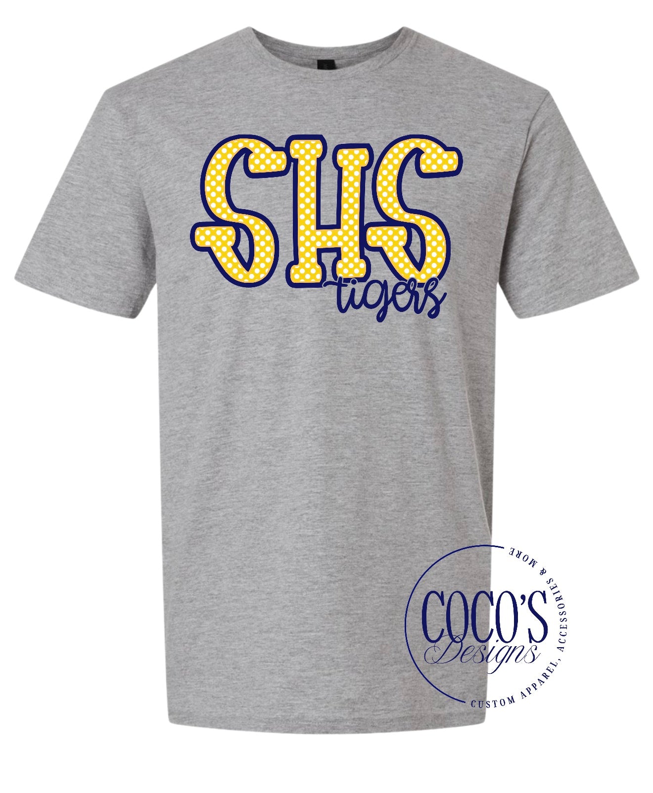 Polka Dot SHS Tigers Heather Gray Tee