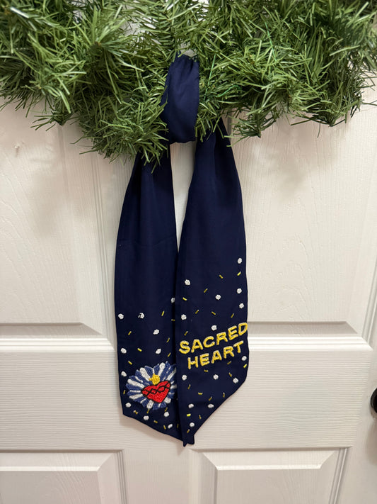 Beaded Wreath Sash - Navy [6 week turnaround time]