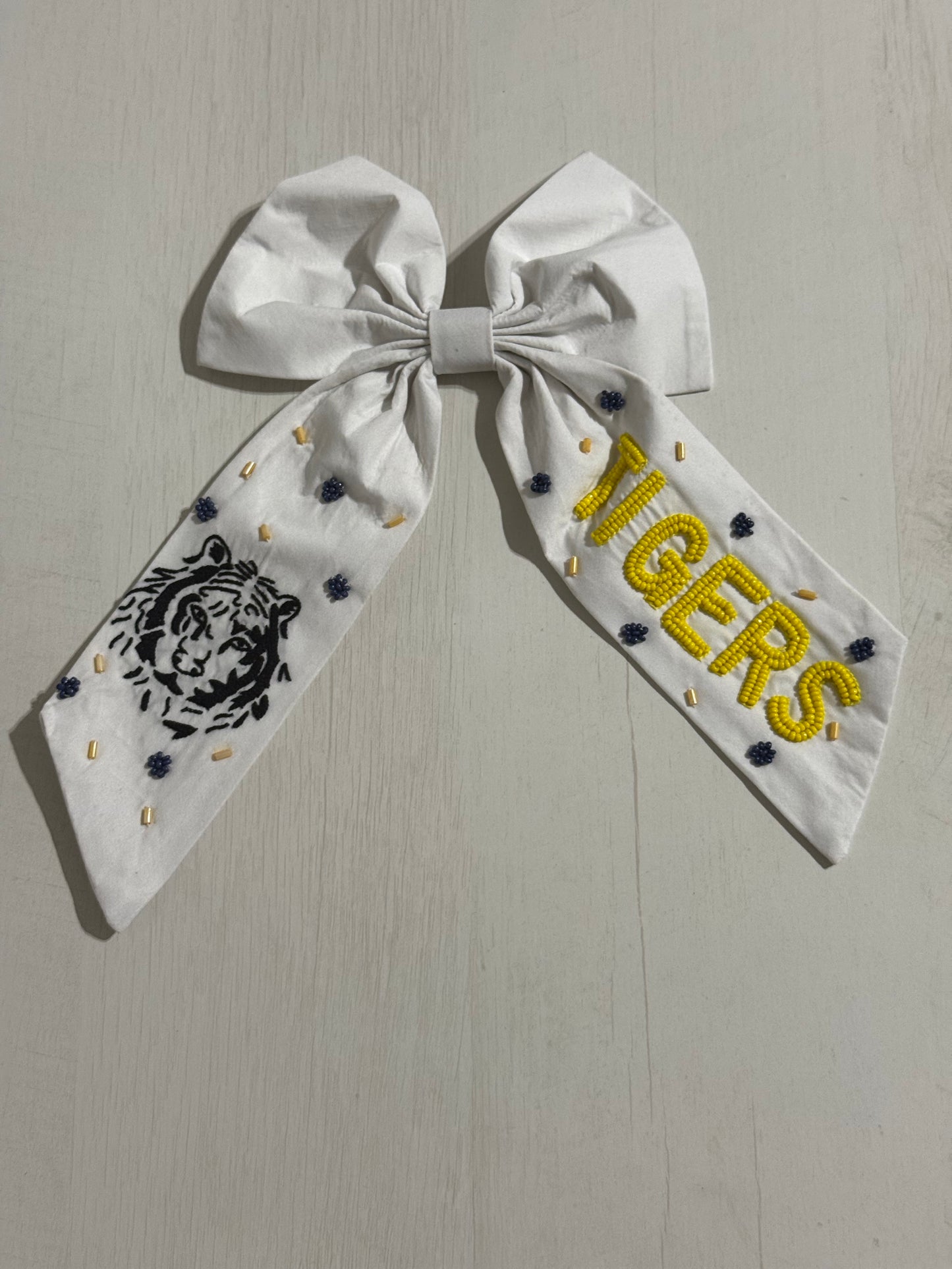 Beaded Bow - White [6 week turnaround time]