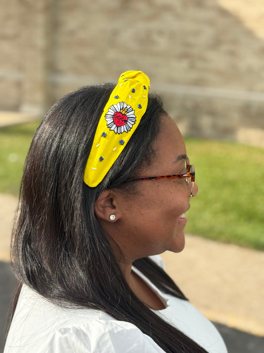 Beaded Headband - Yellow [6 week turnaround time]