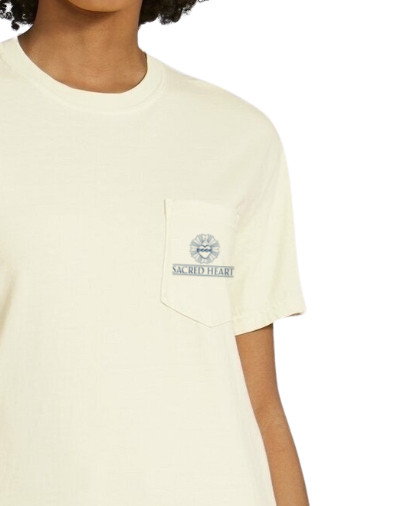 Unisex Sacred Heart Ivory Pocket Tee